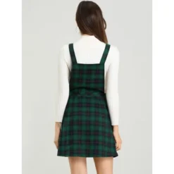 Allegra K Women's Plaid Tartan Button Decor A-Line Pinafore Overall Dress -Allegra K GUEST 8c6b9332 82b2 49f5 b5fb caa0c23fa740