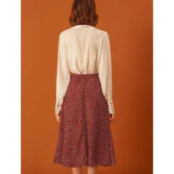 Allegra K Women's Elastic Waist Zipper Polka Dots Casual Midi Skirts -Allegra K GUEST 8cf3295d 4fae 46f8 b5fa 8ea3f64fb9e1