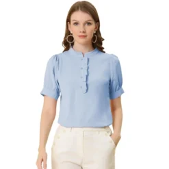 Allegra K Women's Work Office Half Placket Ruffled Puff Sleeve Blouse 30 Allegra K Women's Work Office Half Placket Ruffled Puff Sleeve Blouse -Allegra K GUEST 8cfb0a76 bab8 4e5f 9506 ad126c2e8045