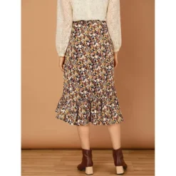 Allegra K Women's Summer Floral Elastic Waist High Low Ruffle Hem Midi Skirts -Allegra K GUEST 8d0daf13 d990 4a0c 9a2d c808716fd1be