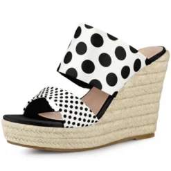 Allegra K Women's Polka Dots Platform Espadrille Wedge Heel Sandals -Allegra K GUEST 8d1c08ae a0b7 4cb7 adf2 65403fb3b0a6