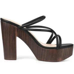 Allegra K Women's Platform Crisscross Strap Chunky Heel Slide Sandals -Allegra K GUEST 8d595c17 e43a 40c9 a0ed b52ab0a65fe6