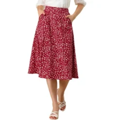 Allegra K Women's Chiffon Summer Vintage Floral Print A-Line Midi Skirts -Allegra K GUEST 8d8f56c4 dba2 468e b5d1 08b010535af2