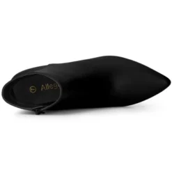 Allegra K Women's Pointed Toe Zipper Stiletto Heel Ankle Boots -Allegra K GUEST 90735d79 b9f5 4c6f 9225 e17e8eda04d3