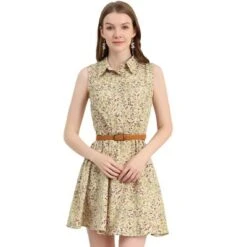 Allegra K Women's Floral Sleeveless Half Placket Above Knee Belted Summer Dress 38 Allegra K Women's Floral Sleeveless Half Placket Above Knee Belted Summer Dress -Allegra K GUEST 90c77a48 be8b 4692 bef6 93d21eb42913