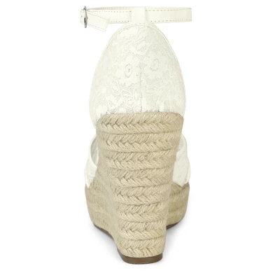 Allegra K Women's Ankle Strap Espadrille Wedge Heel Wedge Sandals 2 Allegra K Women's Ankle Strap Espadrille Wedge Heel Wedge Sandals - Image 2