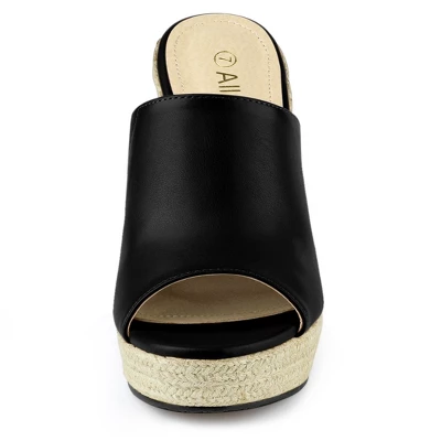 Allegra K Women's Espadrille Wedge Platform Mules 2 Allegra K Women's Espadrille Wedge Platform Mules - Image 2