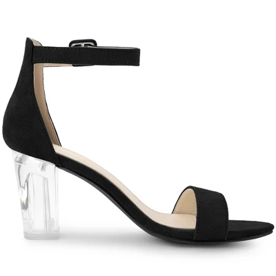Allegra K Women's Ankle Strap Clear Heel Chunky Heels Sandals 6 Allegra K Women's Ankle Strap Clear Heel Chunky Heels Sandals - Image 6