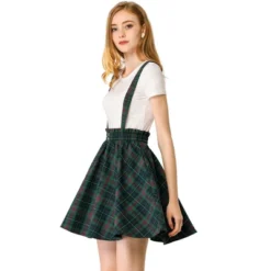 Allegra K Women's Plaid Pleated Mini Tartan Overall Skater Suspender Skirt -Allegra K GUEST 91573458 f3f6 427f 89eb bfe542522b25