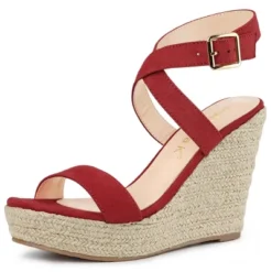Allegra K Women's Slingback Crisscross Espadrille Wedges Heel Sandals -Allegra K GUEST 91b98762 217a 4772 b5c2 597dce974df3