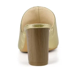Allegra K Women's Open Toe Mules Chunky Metallics Heels Slide Sandals -Allegra K GUEST 925cf073 23f1 4fe4 876e b2514fb1e411