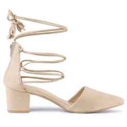 Allegra K Women's Pointed Toe Block Heels Lace Up Pumps -Allegra K GUEST 92967c04 9229 4f21 b34e 7bc27bdce4b5