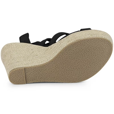 Allegra K Women's Espadrilles Platform Heels Lace Up Wedge Sandals 5 Allegra K Women's Espadrilles Platform Heels Lace Up Wedge Sandals - Image 5