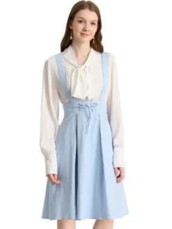 Allegra K Women's Elastic Waist Lace Up A Line Suspender Skirt -Allegra K GUEST 93ba9034 29af 48c5 9edf 689c83c8d570