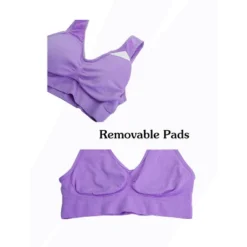 Allegra K Women Seamless Middle Impact Pocket Sport Bra -Allegra K GUEST 93bc8047 fd56 43c9 9c61 d7b32df9a3fb