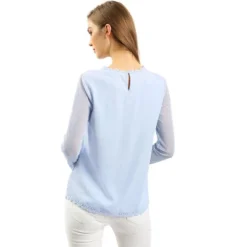 Allegra K Women's Elegant Lace Sleeve Top Scalloped Trim Summer Casual Chiffon Blouse -Allegra K GUEST 93e36edd bae6 462d 81d7 2629a240300d