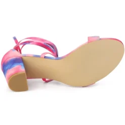 Allegra K Women's Tie Dye Lace Up Strappy Chunky Heels Sandals -Allegra K GUEST 93fea843 fef2 4332 ae1b b7e89830734d