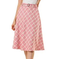 Allegra K Women's Tartan Plaid High Waist Belted Vintage A-Line Midi Skirt 23 Allegra K Women's Tartan Plaid High Waist Belted Vintage A-Line Midi Skirt -Allegra K GUEST 9483d091 905e 4fb4 a14c 1606fe3a92c6
