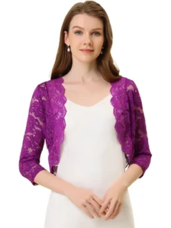 Allegra K Women's Elegant 3/4 Sleeve Sheer Floral Lace Shrug -Allegra K GUEST 960ac2cf 720d 4124 85b6 11b232c8a6c9