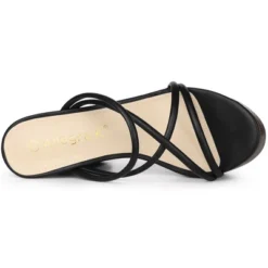 Allegra K Women's Platform Crisscross Strap Chunky Heel Slide Sandals -Allegra K GUEST 965ffb00 94c6 4ba1 9f42 a2d4ce3ca9f6