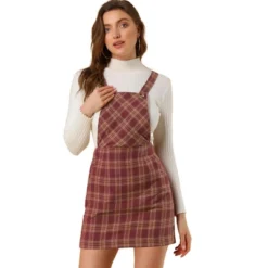 Allegra K Women's Plaid Print Adjustable Strap Casual Suspender Dress -Allegra K GUEST 96b0c864 2e35 4fc6 834d 0d381415f9b2