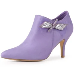 Allegra K Women's Pointed Toe Bow Decor Stiletto Heel Ankle Boots -Allegra K GUEST 98388e0f 40cf 447e 911d d2e0659dd523