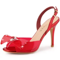 Allegra K Women's Slingback Rhinestone Open Toe Stiletto Heels Sandals -Allegra K GUEST 987308b9 703d 4992 b4cf 0e6c24fb9d87