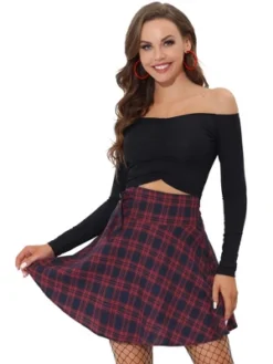 Allegra K Women's School Plaid Cotton Mini Tartan Skater Skirt -Allegra K GUEST 98e136c8 9973 4d60 b455 b37e169023af