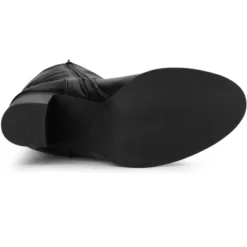 Allegra K Women's Round Toe Stacked Block Heels Knee High Boots -Allegra K GUEST 9ac84ebf a0d4 4cb8 9e9e db0a6f1c245d