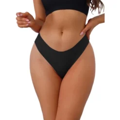 Allegra K Women's Low-Waisted Invisible Breathable V-Waisted Thongs -Allegra K GUEST 9aef8500 6048 44ef 90f2 6bfecd750638