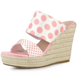 Allegra K Women's Polka Dots Platform Espadrille Wedge Heel Sandals -Allegra K GUEST 9b54b9b0 3ddb 44f7 8c92 8ae177465fb3