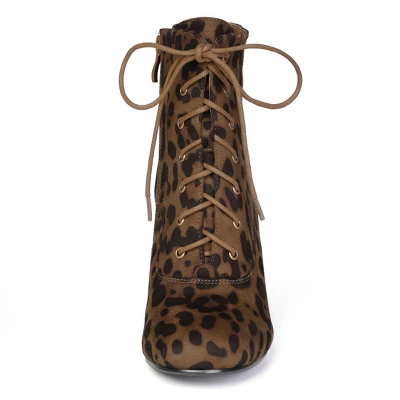 Allegra K Women's Lace Up Chunky Heel Ankle Booties 1 Allegra K Women's Lace Up Chunky Heel Ankle Booties