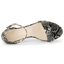 Allegra K Women's Snakeskin Chunky Heels Ankle Strap Sandals -Allegra K GUEST 9bbd9d1e 4eca 42f7 bcb4 f3f6da524da6