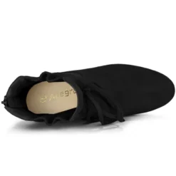 Allegra K Women's Round Toe Back Zipper Chunky Heel Ankle Boots -Allegra K GUEST 9ca231af 180b 4877 8c52 6042df3546a9