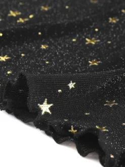 Allegra K Women's Mesh Crop Top Stars Pattern Glitter Sheer See Through Blouse -Allegra K GUEST 9cca5a74 1bdf 4133 a502 e7ea3988c5a8