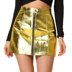 Allegra K Women's Metallic Shiny Holographic High Waist Zipper Mini Skirts -Allegra K GUEST 9d9968fe 2389 436c a911 214f7e831704