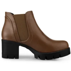 Allegra K Women's Lug Sole Chunky Heel Chelsea Ankle Boots -Allegra K GUEST 9de6171d a64f 4e6c 867f d78e11dcd070