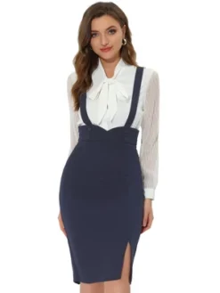 Allegra K Women's High Waist Adjustable Strap Split Pencil Suspender Skirt -Allegra K GUEST 9e2537bc 878a 4dc9 822d 7ebf1100617c
