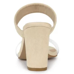 Allegra K Women's Dual Clear Strap Block Heels Slides Sandals -Allegra K GUEST 9eba1ac8 3e36 40f1 82d8 544f33a0c4ba