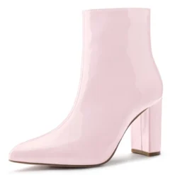 Allegra K Women's Pointed Toe Zip Chunky Heels Ankle Boots -Allegra K GUEST 9f57129b fd6a 47de ae54 192be2816ae5