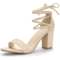 Allegra K Women's Tie Up Strappy Chunky High Heels Sandal 24 Allegra K Women's Tie Up Strappy Chunky High Heels Sandal -Allegra K GUEST a077d219 3865 4e36 9188 758cdc6d58df