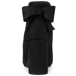 Allegra K Women's Round Toe Bow Decor Chunky Heel Ankle Boots -Allegra K GUEST a128467e 684c 49df a807 071ea0156e3e