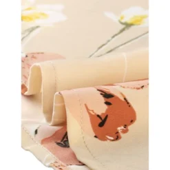 Allegra K Women's Floral Tie Neck 3/4 Sleeve Office Work Midi Flowy Flare Dress -Allegra K GUEST a2180e53 63ba 41ab aa70 57b2a102050c