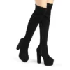 Allegra K Women's Platform Block Heel Over Knee High Boots