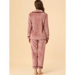 Allegra K Women's Flannel Button Down Lounge Winter Long Sleeves Pajama Sets -Allegra K GUEST a2e321d0 0717 4319 9d7f c09b744736c1