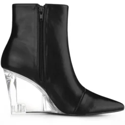 Allegra K Women's Pointed Toe Clear Wedge Heels Ankle Boots 12 Allegra K Women's Pointed Toe Clear Wedge Heels Ankle Boots -Allegra K GUEST a420b588 31be 4d1a 9acc 35d98e3ef322