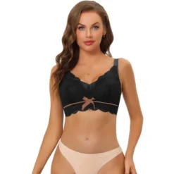 Allegra K Women's Wirefree Lace Padded Adjustable Straps Full Coverage Minimizer Bra -Allegra K GUEST a4754f60 7810 4d05 88f9 9e1efdb1c3ec