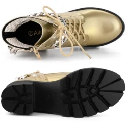 Allegra K Women's Platform Chain Chunky Heel Combat Boots -Allegra K GUEST a4a264dd ec06 4dcf a8ef e7f2aff3d5e9