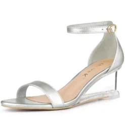 Allegra K Women's Ankle Strap Low Wedge Clear Heels Sandals -Allegra K GUEST a52c851a 442e 4f17 b25f 56dfa8cf66c5