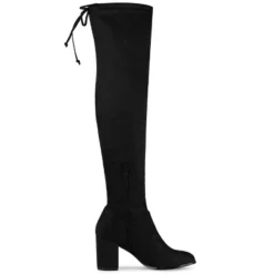Allegra K Women's Round Toe Chunky Heel Over The Knee High Boots -Allegra K GUEST a5f6c42d 9ecf 4036 ad65 095cedffd63c